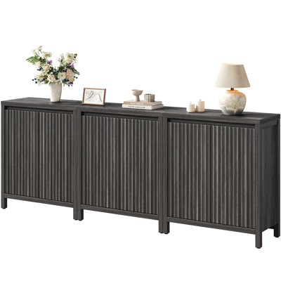 29.1"W Fluted Panel Sideboard  With 2 Adjustable Shelves