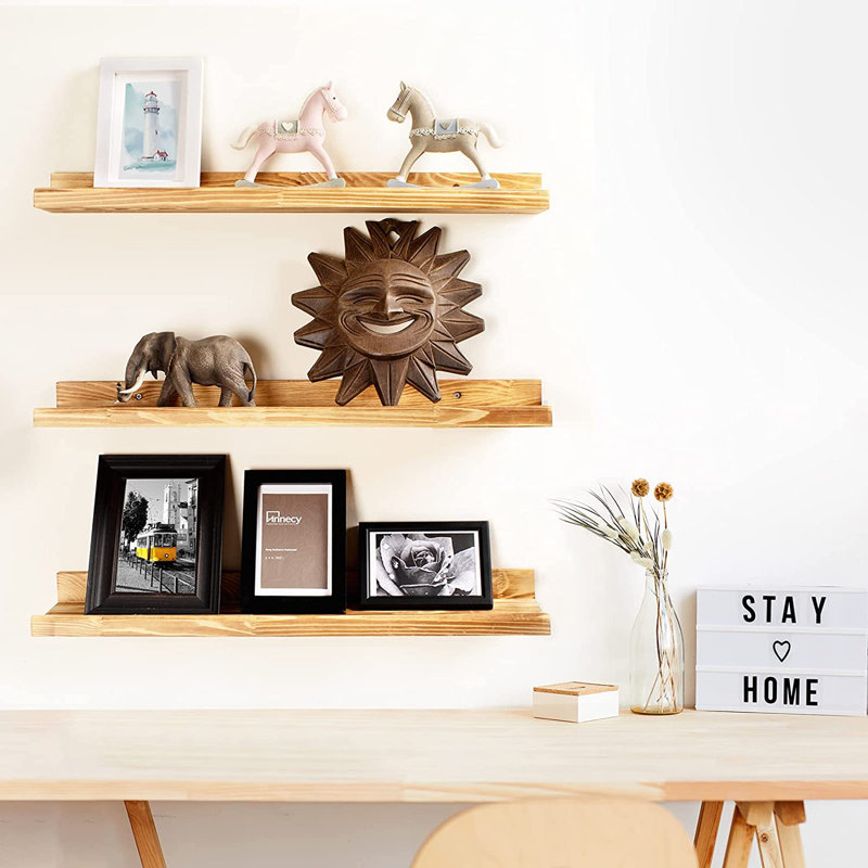 3 Piece Solid Wood Floating Shelf