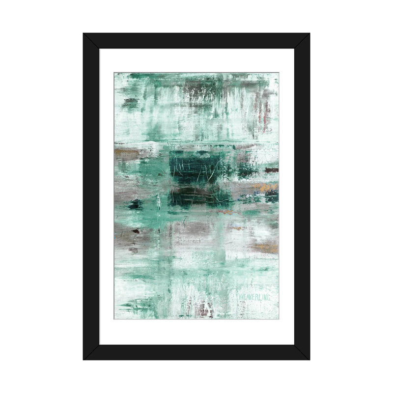Ciel, Bleu sarcelle, H 24 po x l 16 po, Papier noir avec cadre d'angle ouvert