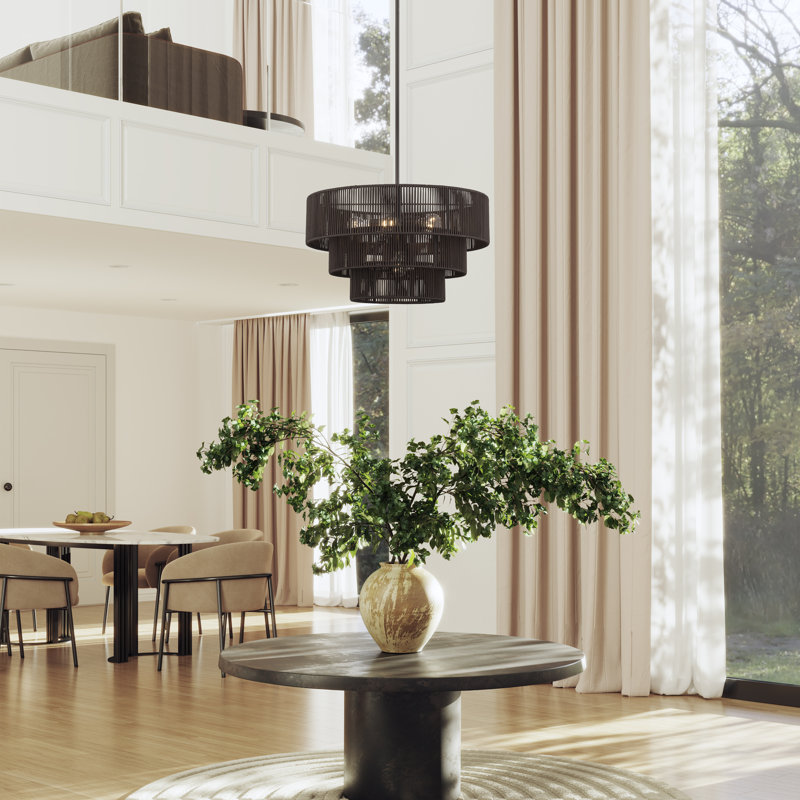 Lustre suspendu 6 lumières Asllan, Bronze, Brun