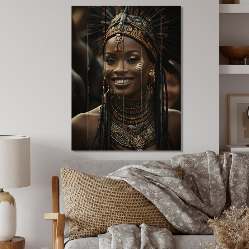 Catheryn African Tribal Dance III sur impression sur bois, H 20 po x l 10 po x P 0,78 po