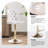 Swivel Upholstered Adjustable Height Counter Stool with Solid Wood Frame-98535826