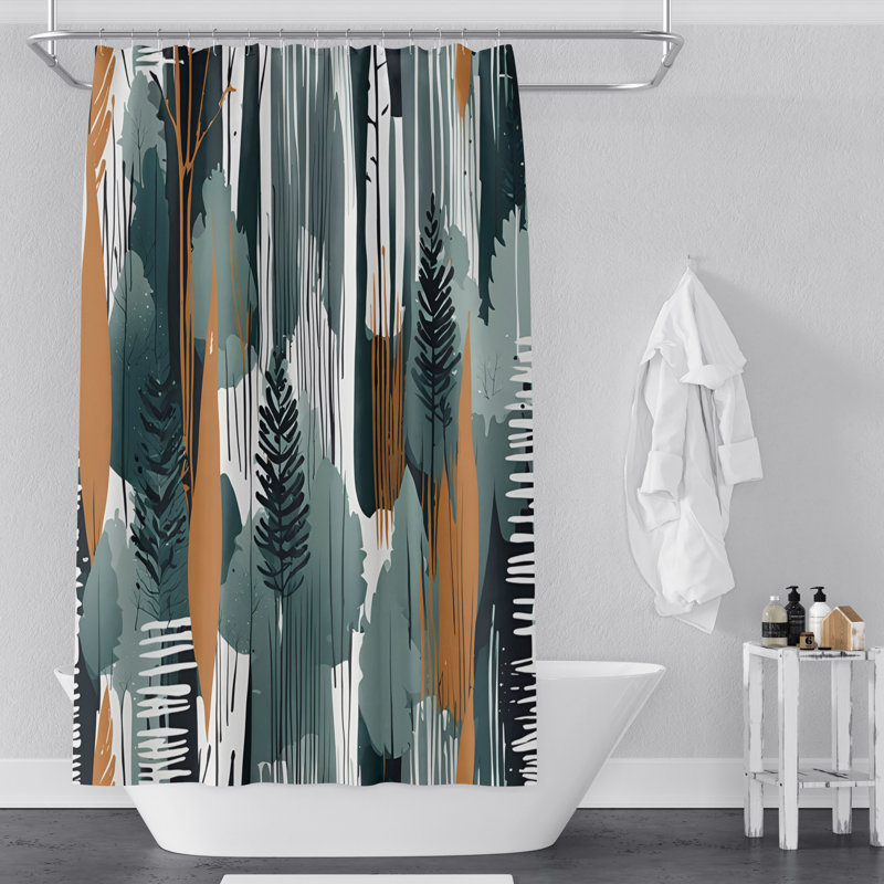 Rideau de douche abstrait Evester, H 72 po x l 70 po