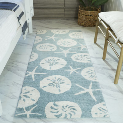 Tapis bleu clair Kostka