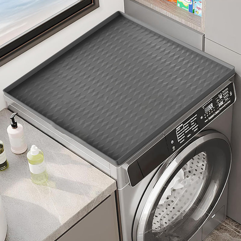 Housse de protection en silicone pour laveuse et sécheuse Housse de protection imperméable à la poussière à chargement par le haut Tapis de protection en silicone résistant aux taches Facile à nettoyer