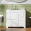 Meuble-lavabo 37 po avec lavabo en céramique, 2 tiroirs et 2 tablettes réglables