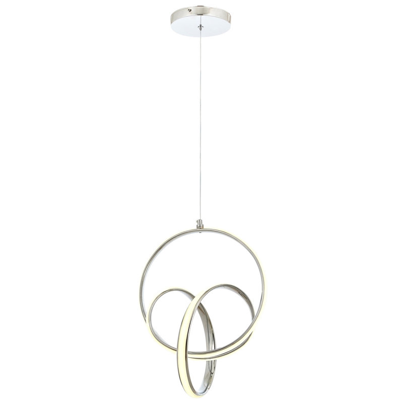 Luminaire suspendu géométrique 1 lumière DEL, Argent