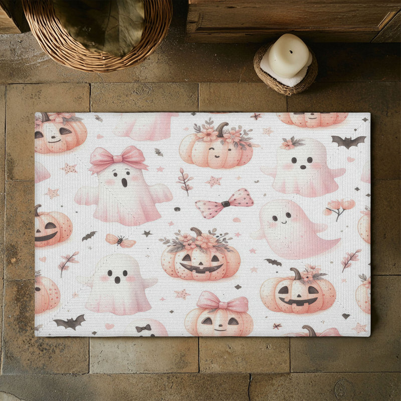 Tapis tressé Ghostly Gourd Parade, Rectangulaire 3 pi x 5 pi