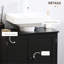 Support pour salle de bain à 2 portes sous l'évier, noir - peu encombrant et robuste, s'adapte à divers accessoires, armoire de rangement l 23,5 po x l 12,08 po,