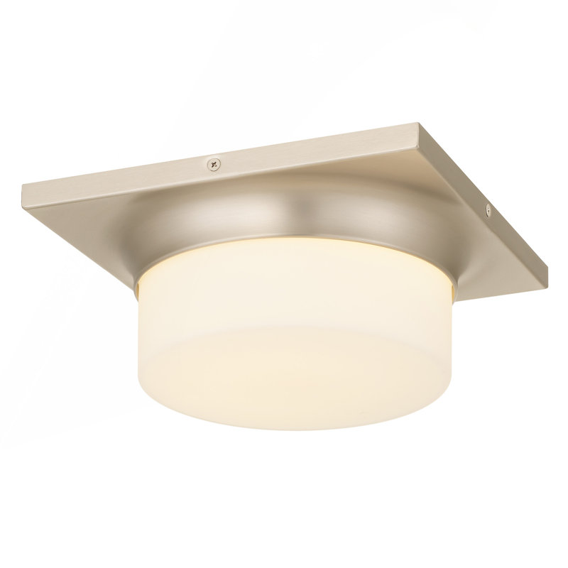 Plafonnier encastré à DEL en nickel brossé 10 po, Nickel brossé, H 3,75 po x l 10 po x P 10 po