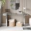 Console à miroir pleine longueur 60 pouces avec verre trempé cannelé, table de canapé d'entrée en miroir, style luxueux léger, résistant aux égratignures, emballage renforcé