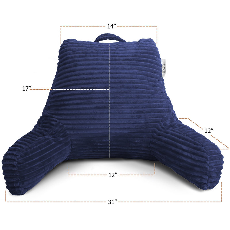 Coussin pour le dos, 17 po x 14 po, Bleu marine, Polyester