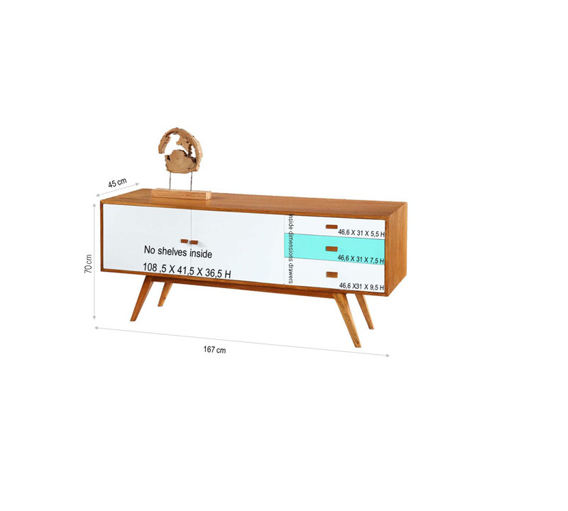 Phelan Sideboard, White and Blue
