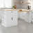 Extendable Kitchen Island with Drawers, White Mobile Console Table with Double Door Cabinet and Open Shelving, Serving as Dining Table and Breakfast Bar