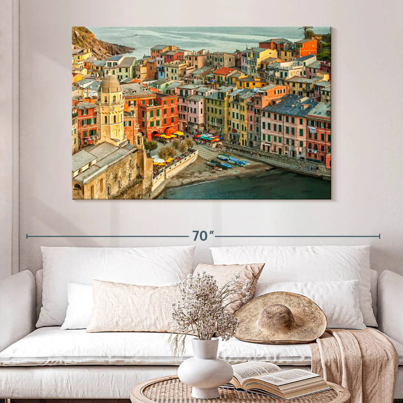 Lilie Vernazza dans les Cinque Terre, Italie, H 34 po x l 51 po