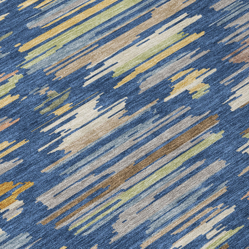 Machine Washable Indoor/Outdoor Chantille ACN2502 Southwest Rug, 3' x 5', Navy