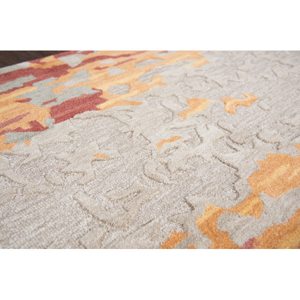 Corrigan Studio® Stearns Abstract Hand-Tufted Tan Area Rug | Wayfair