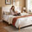 Janine Corduroy Upholstered Wingback Bed with Slat Kit and Solid and Manufactured Wood Frame-755779366-749801294