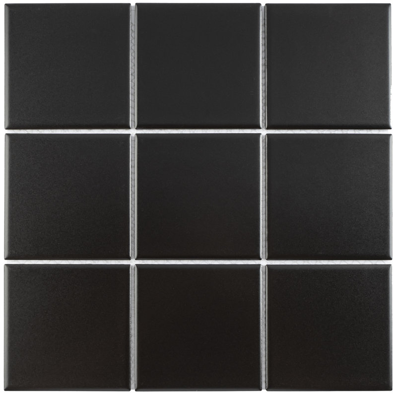 Carreau de mosaïque pour mur et plancher en porcelaine Supreme, Noir