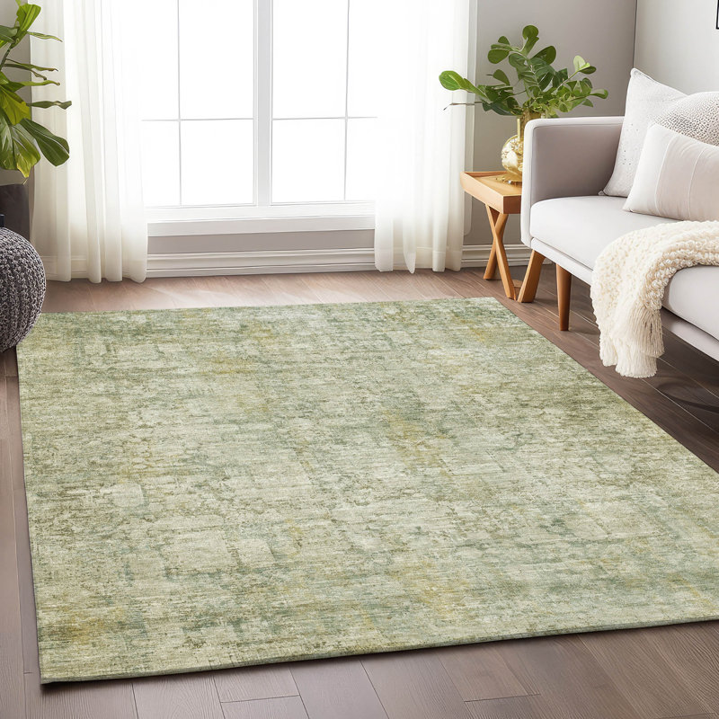 Tapis beige d'intérieur / extérieur lavable à la machine, Rectangulaire 3 pi x 5 pi