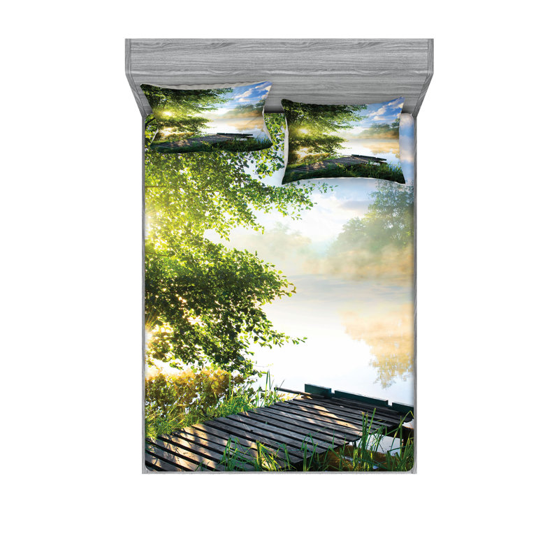 Drap-housse et coussin décoratif Ambesonne, Ensemble de draps pour très grand lit californien