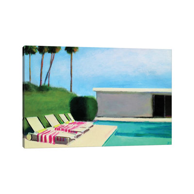 By The Swimming Pool by Ieva Baklane - Wrapped Canvas Painting