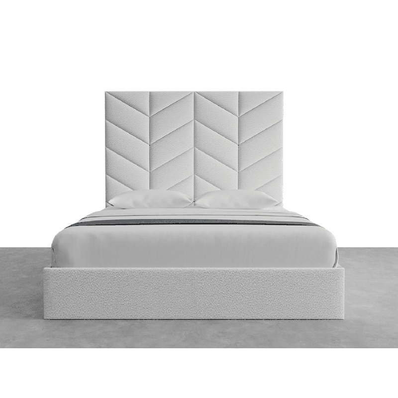 Vant Chevron Upholstered Wall Mounted Headboard Panels for King Beds, Ivory Boucle, 79" W x 60" H, Ivory, Boucle, King