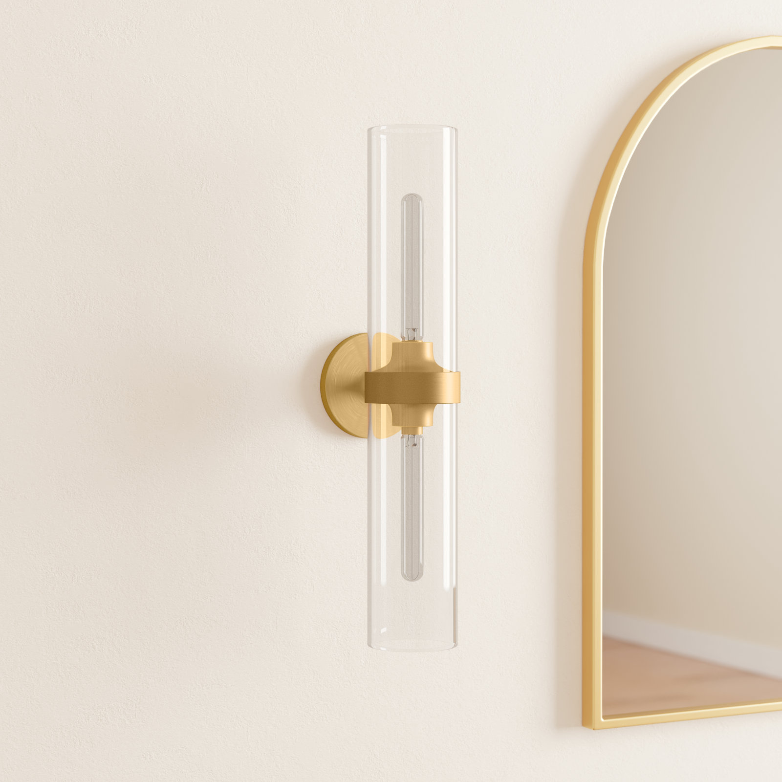 Kohler Purist 2-Light Wallchiere, Brushed Moderne Brass, 21.875" H x 4.75" W x 6.875" D