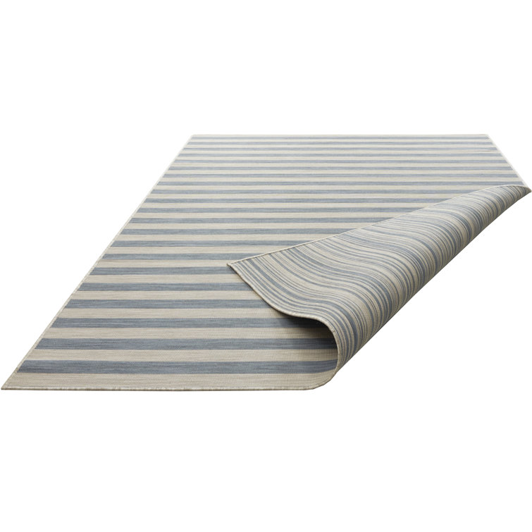 Marlene Flatweave Beige and Blue Rug