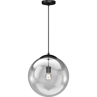 Luminaire suspendu d'intérieur 1 lumière l 14 po avec abat-jour en verre transparent Jarissa