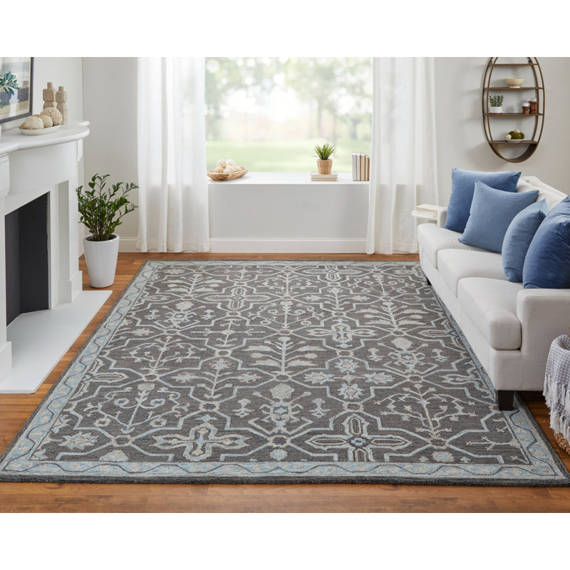 Bolivar Hand Tufted Wool Oriental Indoor Rug, Rectangle 5' x 8'