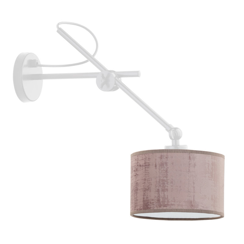 Ahyana Swing Arm Sconce, Silver, Pink/White