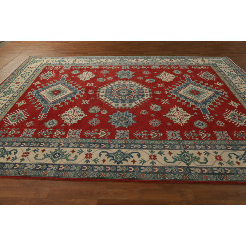 Tapis rouge à motif oriental Kazak