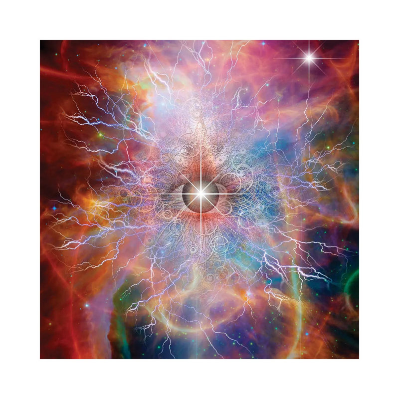 Space Scene with Lightning and Eye 1 Piece Wrapped Canvas Wall Art, 30.48 cm H x 30.48 cm W