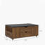 Table basse relevable moderne avec 2 tabourets pour le salon Rangement caché extensible + tiroirs-1900305945