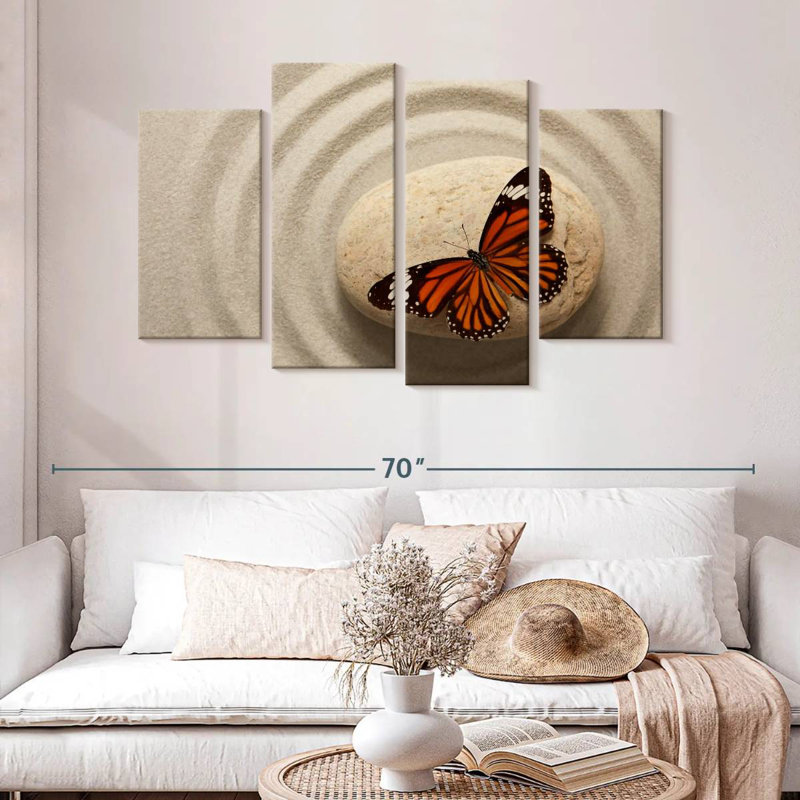 Zen Orange Butterfly, 32" H x 52" W