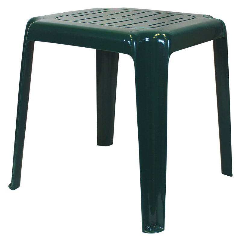Table d'appoint pliante en plastique vert Hunter, Vert Chasseur, 17" H x 16" L x 17" D