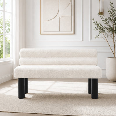 Boucle Upholstered Dining Benc