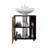 Parade Under Pedestal Sink Cabinet, 1 Door, 5 Open Compartments, Melamine Finish, Wenge And Natural Oak-1119494879