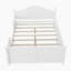 Lit double pour enfants, lit plateforme double en bois avec tête et pied de lit, blanc-526179662