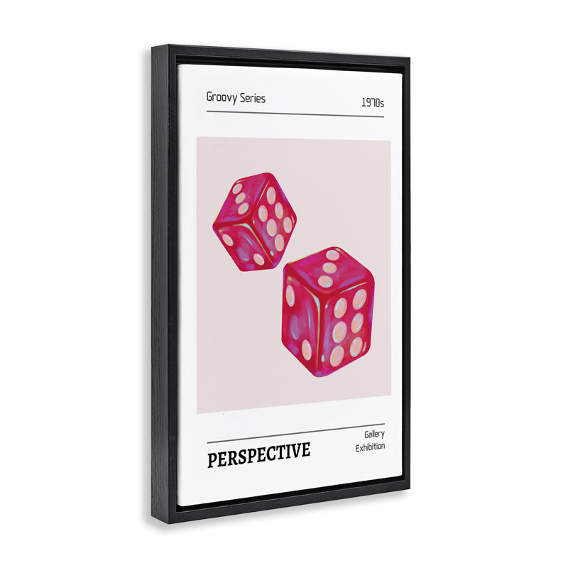 Cadre flottant rose Dice pair, design par LSR Design Studio, Cadre flottant noir de jais, H 25 po x l 17 po