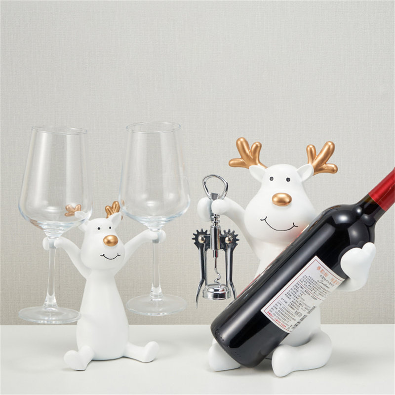 Kaitlind Tabletop Wine Bottle & Glass Rack, White
