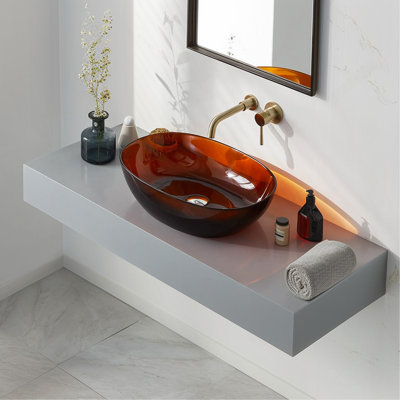 Lavabo de salle de bain vasque en résine moderne