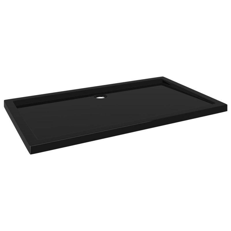 Jamieson Plastic Shower Tray, 4cm H x 120cm W x 70cm D, Black, Centre