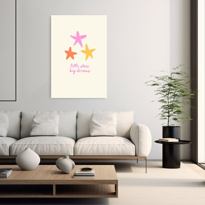 Littlestarsbigdreams Affiche murale abstraite et ludique représentant un paysage contemporain., H 60 po x l 40 po