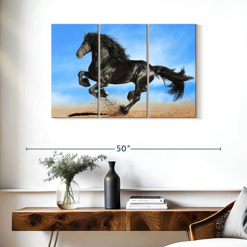 Cheval frison Brampt, H 24 po x l 38 po