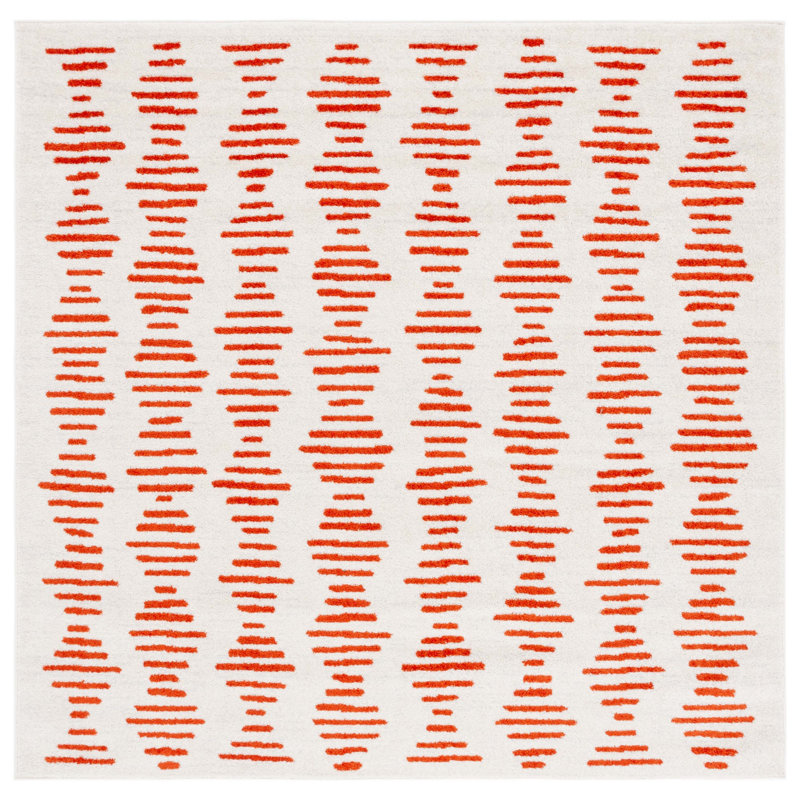 Kaitrin Tulum Performance Abstract Rug, Square 6'7"