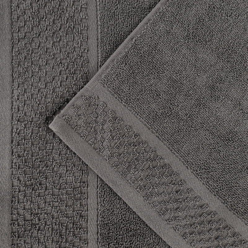 Essuie-mains en jacquard Lisse, Gris anthracite / Argent