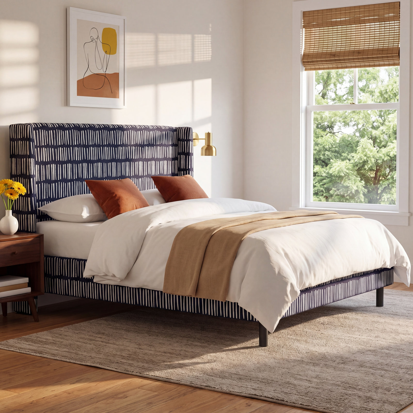 Latrobe Wingback Bed, Full