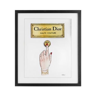 Sonnette chic, reproduction sous verre encadrée, design par Amanda Greenwood